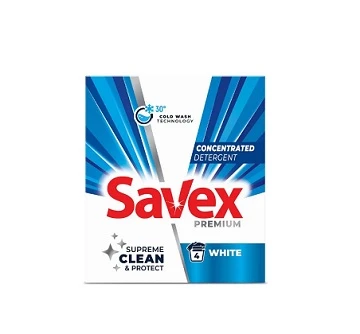 Detergent de rufe pudra 2 in 1 Savex White 4 spalari 320g